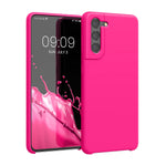 Kwmobile Tpu Silicone Case Compatible With Samsung Galaxy S21 Case Slim Phone Cover With Soft Finish Neon Pink