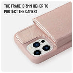 Lameeku Wallet Case Compatible With Iphone 13 Pro 6 1 Inch Case With Card Holder Rfid Blocking Zipper Leather Case With Kickstand Back Flip Cover Design For Apple Iphone 13 Pro 2021 Rose Gold