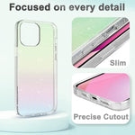 Designed For Apple Iphone 13 Pro Max Case Glitter For Women 3 X Camera Lens Protector Kingxbar Military Grade Shockproof Sparkle Slim Protective Cover Phone Case 6 7 Inch Clear Colorful