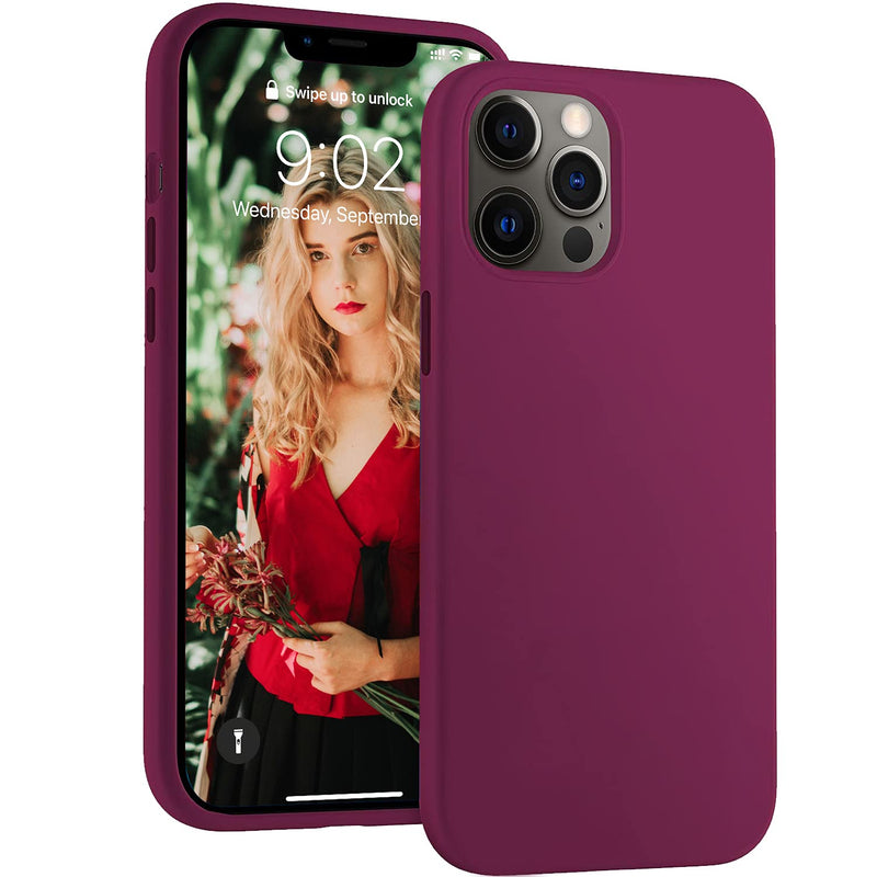Karolras Compatible With Iphone 13 Pro Max Case Women Girls Shockproof Silky Soft Touch Microfiber Lining Soft Silicone Rubber Full Body Protection Case For Iphone 13 Pro Max 6 7 Inch Wine Red