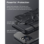 Erhu For Iphone 13 Pro Max Case With Slide Camera Cover Lens Protection Military Grade Tough Style Shockproof Heavy Duty Protective Bumper 6 7 Inch Black Army Style