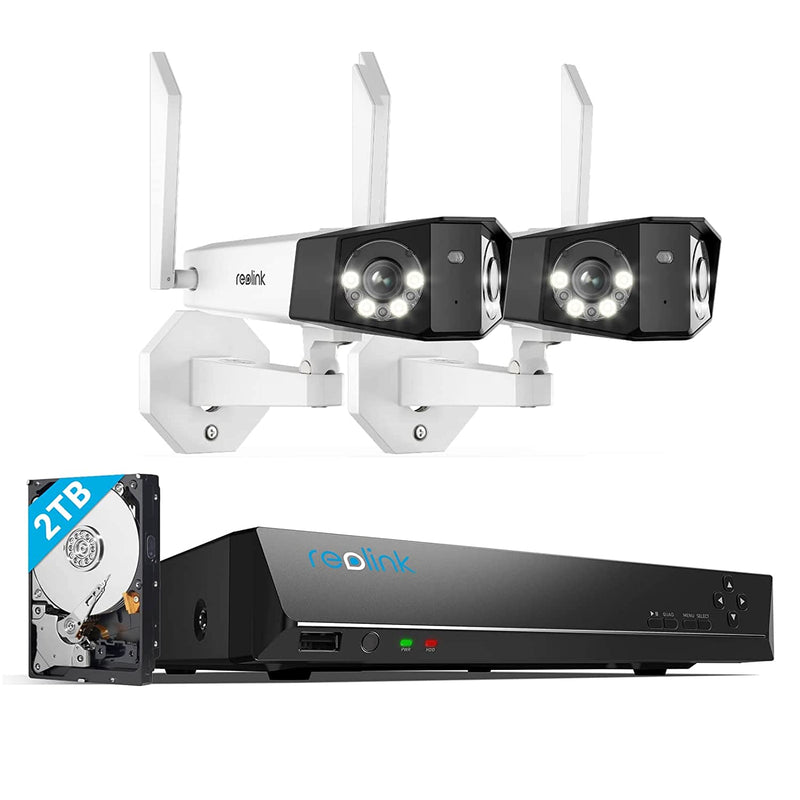 Dual Lens Cameras for Home Security Bundle with 8CH NVR, 2TB HDD Pre-Installed