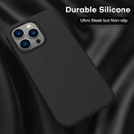 Cellever Silicone Case For Iphone 13 Pro Max 2X Glass Screen Protectors Included Drop Tested Shockproof Protective Matte Gel Rubber Cover With Soft Anti Scratch Microfiber Interior Black
