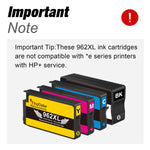 962 Ink Cartridges With Updated Chips In Jan 2022 Replacement For Hp 962 Xl For Officejet Pro 9015 9025 9018 9010 9012 Printer 4 Packs