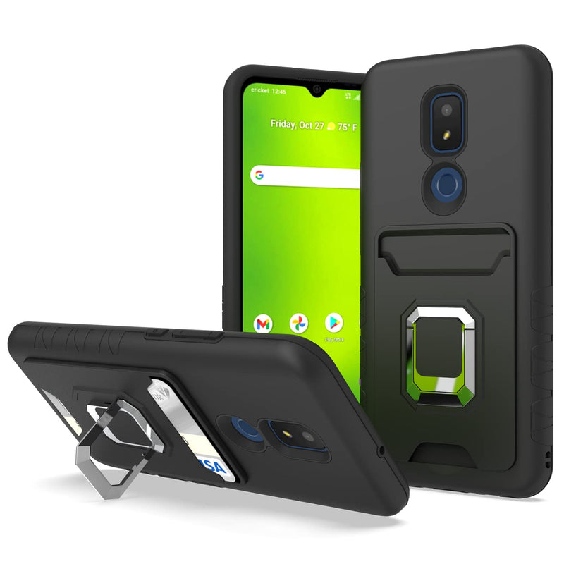 Cell Phone Case For Cricket Icon 3 Cricket Icon 3 Case Heavy Duty Grade Hybrid Shockproof Drop Defender Case Cover Black