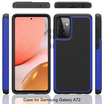 Johenqii For Samsung Galaxy A72 5G Case With Tempered Glass Screen Protector Shock Absorption Ultra Thin Anti Slip Phone Case For Samsung Galaxy A72 5G Blue