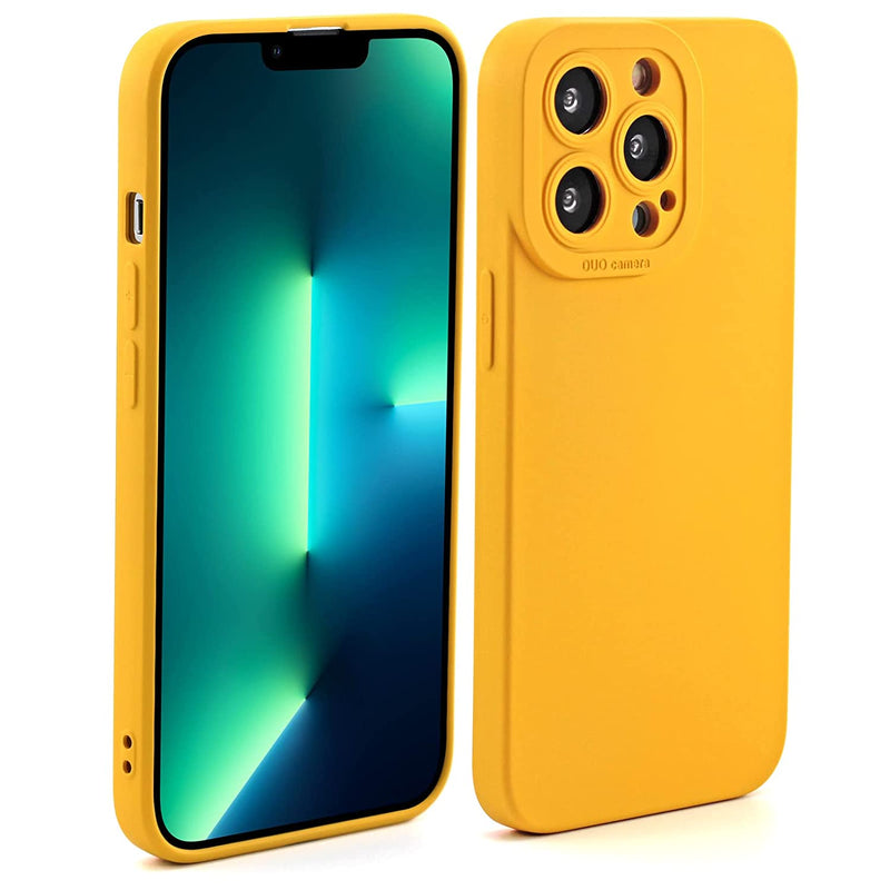 Hisri Tpu Silicone Case Compatible For Iphone 13 Pro 6 1 Inch Full Covered Include Pro Camera Protection Shockproof Gel Rubber Cover Case With Microfiber Lining Super Yellow