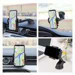 Banseko Car Phone Holder Mount Universal Cell Phone Holder For Car Dashboard Auto Windshield Car A C Air Vent With Adjustable Long Arm And Powerful Suction Cup
