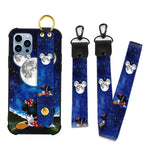Cartoon Case For Iphone 13 Pro Case 6 1 Inch Cute Mickey Minnie Cartoon Character Design With Lanyard Wrist Strap Band Holder Shockproof Protection Bumper Kickstand Cover For Iphone 13 Pro 2021