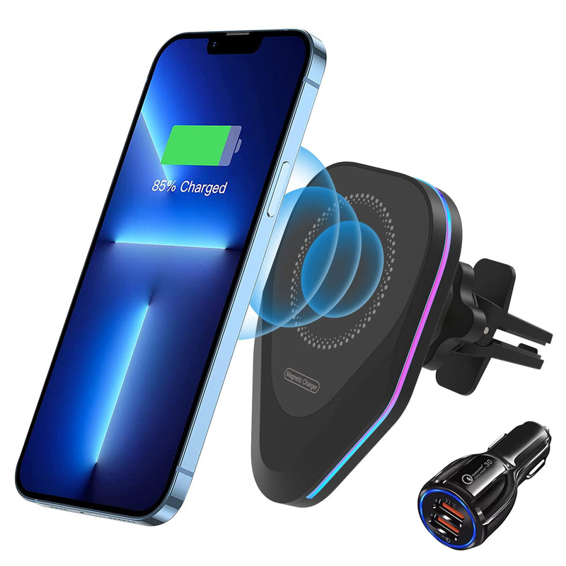 Olimoxi Magnetic Wireless Car Charger Phone Mount For Car Compatible With Magsafe Car Mount Air Vent Car Phone Holder Mount Compatible With Iphone 13 Series Iphone 12 12 Pro 12 Pro Max