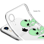 Lemoncover Phone Case For Iphone 13 Pro Max Case 6 7 Novelty Pattern Soft Silicone Screen Camera Protective Shockproof Clear Cool Middle Finger Design Bumper Reinforced Corner Back Cover Alien