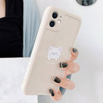 Qltypri Case For Iphone 13 Pro Max Case With Cute Painted Design White Lucky Bear For Women Girls Slim Soft Flexible Tpu Protective Cover Compatible With Iphone 13 Pro Max Beige