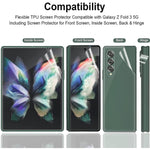 1Set 3Pcs Galaxy Z Fold 3 Screen Protector Hd Full Covered Outer Inner Screen Tpu Soft Film Back Cover Flexible Screen Protector For Samsung Galaxy Z Fold 3 5G Anti Scratch Bubble Free