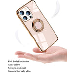 Compatible With Iphone 13 Pro Max Case With Ring Stand Tpu Shock Absorbing Anti Yellowing Scratch Resistant Slim Case For Iphone13Promax Support Magnetic Car Mountpink