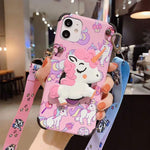 Guppy Compatible With Iphone 13 Pro Unicorn Case 3D Cute Cartoon Funny Animal Kawaii With Laryard Stand Protective Tpu And Imd Anti Slip For Women Girls Case 6 1 Inch Pink Ql3347 I13P 2