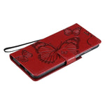 Lemaxelers Galaxy S21 Case Pu Leather Phone Case Wallet Flip Butterfly Flower Embossed Case With Card Holder Shockproof Protective Cover For Samsung Galaxy S21 Big Butterfly Red Kt