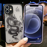 Urarssa Compatible With Iphone 12 Pro Max Case Fashion Cool Dragon Animal 3D Pattern Design Frosted Pc Back Soft Tpu Bumper Shockproof Protective Case Cover For Iphone 12 Pro Max Black