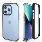 Designed For Iphone 13 Pro Case 6 1 Inch Cell Phone Basic Cases 2 In 1 Clear Tpu Soft Shell Lining Hard Shell Frame Full Body Anti Drop Protection Shockproof Protective Anti Yellowing Black