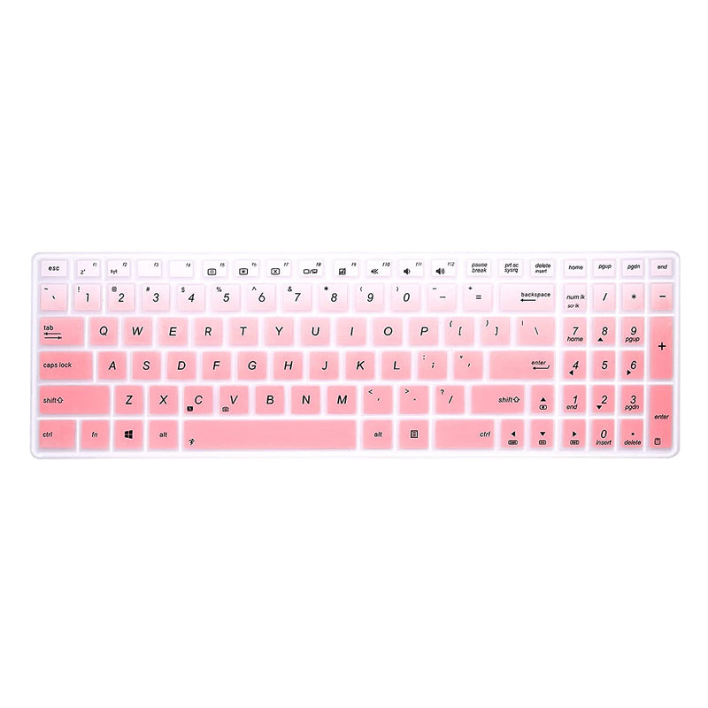 Silicone Keyboard Cover For Asus G501Jw Ux501 K501Ux K501Lx Gl502Vy Vm Gl551Jm Jw Gl552Vw Jx Q503Ua Q524U Q552Ub Q553Ub F554La F555La F555Ua F556Ua R556La X550Za X751Lav Gl752Vw Gl702 Gradual Pink