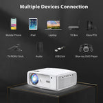 Bluetooth And WiFi Portable Projector 400 ANSI Lumen Supports 1080P With 4K Zoom
