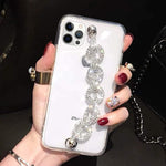 Compatible With Iphone 13 Pro Case Bling Glitter Bracelet Chain Hand Strap For Women Girls Yewos Clear Silicone Tpu Shockproof Slim Fashion Transparent Protective Cover Iphone 13 Pro 6 1 Inch