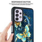 Compatible With Samsung Galaxy A32 Case Built In Screen Protector Anti Slip Shockproof Protective Case For Samsung Galaxy A32 Blue Butterfly
