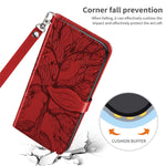 Cotdinfor Compatible With Samsung Galaxy A03S Wallet Case Galaxy A03S Case Leather With Card Holder Magnetic Kickstand Wrist Strap Flip Shockproof Case For Samsung Galaxy A03S Life Tree Red