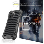 Jgy Iphone 13 Pro Max Rugged Full Body Silicone Metal Military Case Compatible With Magsafe Drop Tect Solid Slim Carbon Fiber Shockproof Iphone 13 Pro Max Case With Screen Protector Glass Black