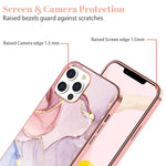 Fingic Compatible With Iphone 13 Pro Max Case Slim Fit Hybrid Hard Pc Soft Tpu Bumper Drop Protective Girls Women Men Phone Cover For Iphone 13 Pro Max 5G 6 7 Inch Rose Gold Marble