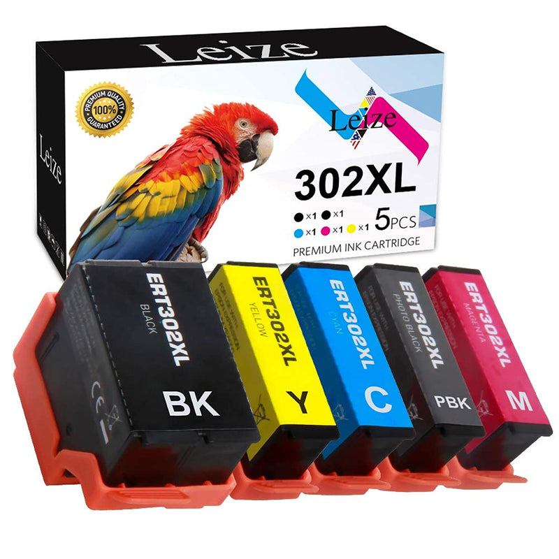 Ink Cartridges Replacement For Epson 302 302Xl T302Xl 5 Packbk Pb C M Y For Expression Premium Xp 6000 Xp 6100 Printer T302Xl020 T302Xl120 T302Xl220 T302Xl32