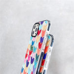 Color Mix Drawing Loving Heart Clear Case For Apple Iphone 12 Pro Max Mobile Phone Basic Cases Shockproof Sides Protect Cover For Iphone 12Promax