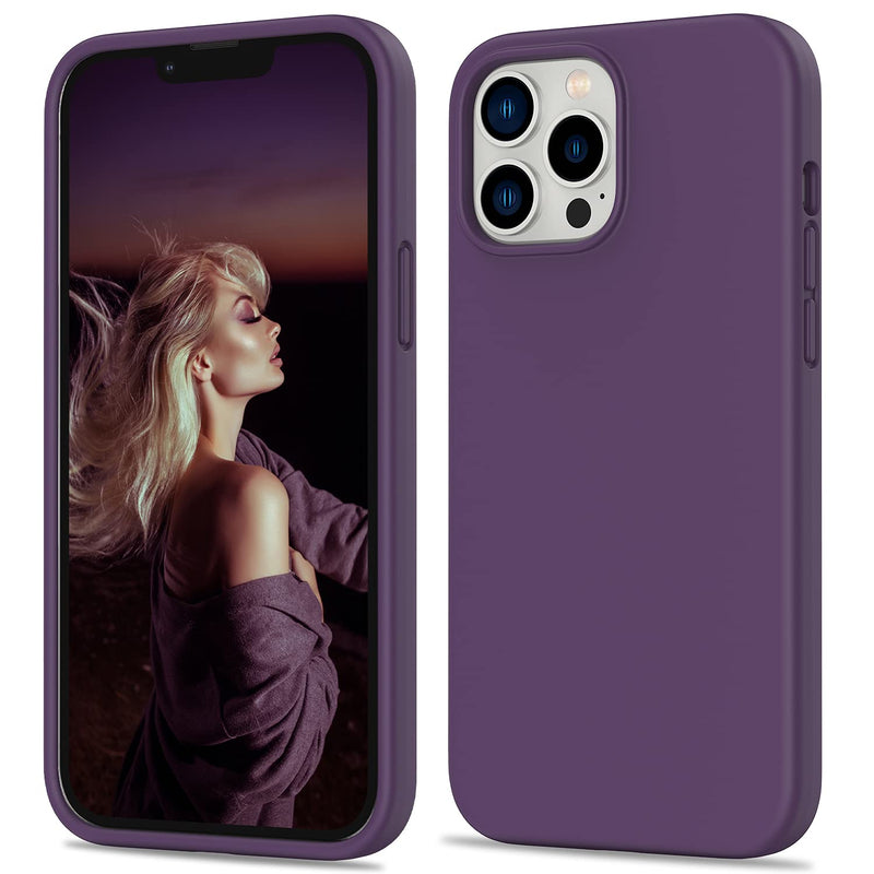 Mcfance Silicone Case For Iphone 13 Pro Max Ultra Slim Full Body Shockproof Protective Phone Case With Soft Anti Scratch Microfiber Lining 6 7 Inch 2021 Purple