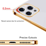 Compatible With Iphone 13 Pro Case Clear Shockproof Silicone Phone Cases With Ring Holder Magnetic Kickstand Thin Soft Tpu Protective Cover Gold