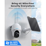 4G LTE Cellular Security Camera 2K HD No WiFi Go PT Plus with Solar Panel