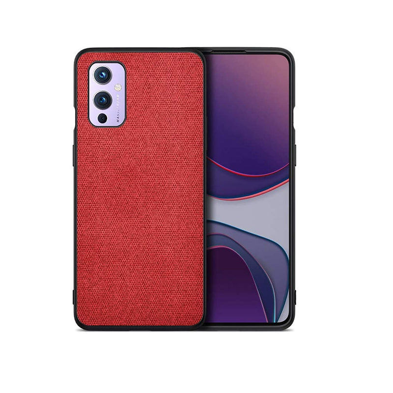 Bibids Cloth Pattern Series For Oneplus 9 Case Slim Stylish Protective Case For Oneplus 9 5G 2021 Red