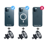 Roboqi Mag Safe Car Mount Air Vent Magnetic Phone Holder Compatible With Iphone 12 12 Mini 12 Pro 13 Pro Max Metallic Grey
