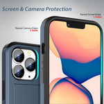 Zuslab Wallet Case Compatible With Apple Iphone 13 Pro Max 2021 Phone Case With Card Holder Shockproof Anti Scratch Cover With Tempered Glass Screen Protectorsx2Pack Dark Blue