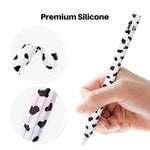 New Cow Print Case For Apple Pencil 1St Generation Cover Silicone Sleeve Protector Skin Accessories With Cable Adapter Tether Black White
