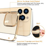 Kingxbar Luxury Heart Series Case Clear Protective Cover Compatible With Apple Iphone 13 Pro Max 6 7 Inch With Bling Crystals From Austria Soft Shockproof Gold Plated Skin Covers For Women