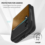 Kswous Case For Samsung Galaxy Z Flip 3 Case 5G Leather Hard Pc Cover Heavy Duty Shockproof Non Slip Grip Protective Shell Stylish Cover Phone Case For Galaxy Z Flip 3 5G Brown