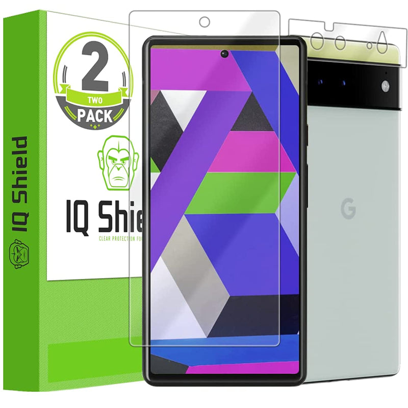 Iq Shield Screen Protector Compatible With Google Pixel 6 2 Pack With Camera Lens Protector Anti Bubble Clear Film