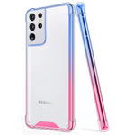 Salawat Galaxy S21 Ultra Case Clear Galaxy S21 Ultra Case Cute Gradient Slim Phone Case Cover Reinforced Tpu Bumper Shockproof Protective Case For Samsung Galaxy S21 Ultra 6 8 Inch Blue Pink