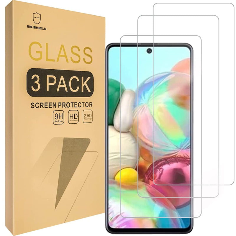 3 Pack Mr Shield Designed For Samsung Galaxy A72 5G Tempered Glass Japan Glass With 9H Hardness Screen Protector With Lifetime Replacement