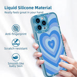Ziye Heart Iphone 13 Pro Case Iphone 13 Pro Blue Heart Pattern Protective Phone Case With Full Body Soft Tpu Camera Protection Anti Scratch Cover For Iphone 13 Pro 6 1 Inch