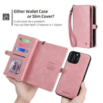 Kingsguard Compatible With Iphone 13 Pro Max Wallet Case Pu Leather With 4 Card Holder Kickstand Zipper 2 In 1 Detachable Magnetic Wrist Strap Pink Iphone 13 Pro Max