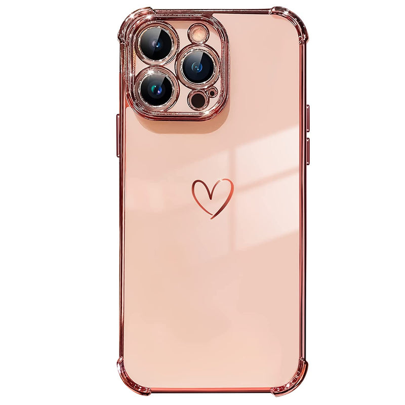 Daviko Compatible With Iphone 13 Pro Case For Women Luxury Soft Tpu Shockproof Protective Phone Case Full Camera Protection Raised Reinforced Corners 6 1 Inch Pink