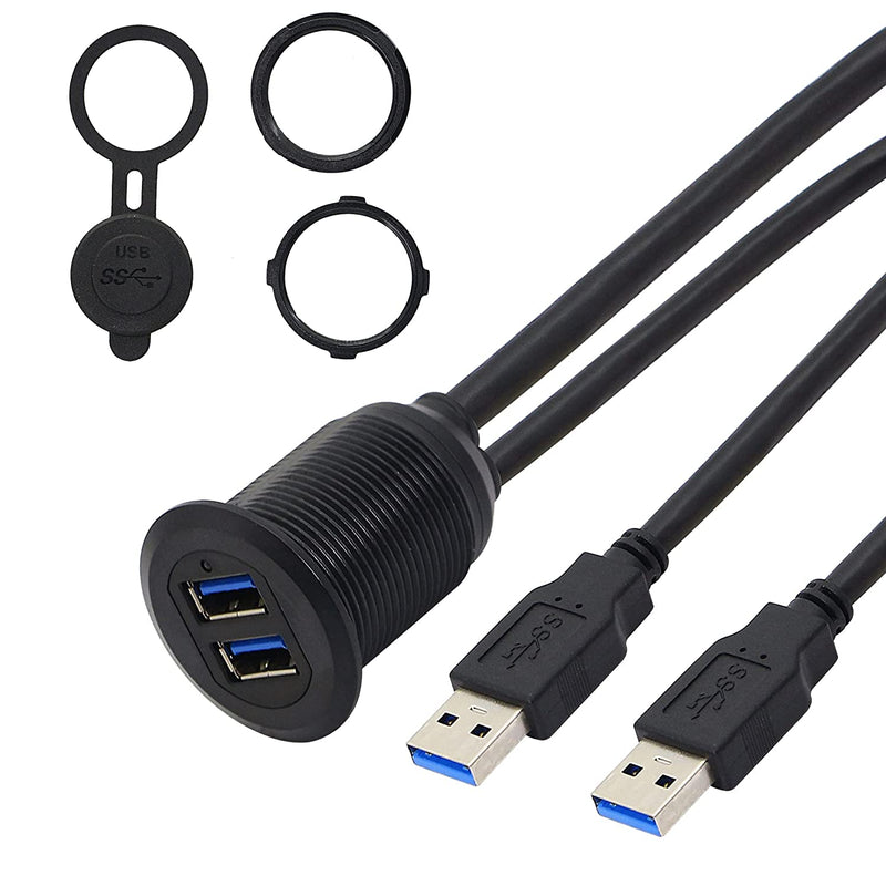 New Usb 3 0 Mount Cable 2 Ports Dual Usb 3 0 Male To Usb 3 0 Female Aux Fl