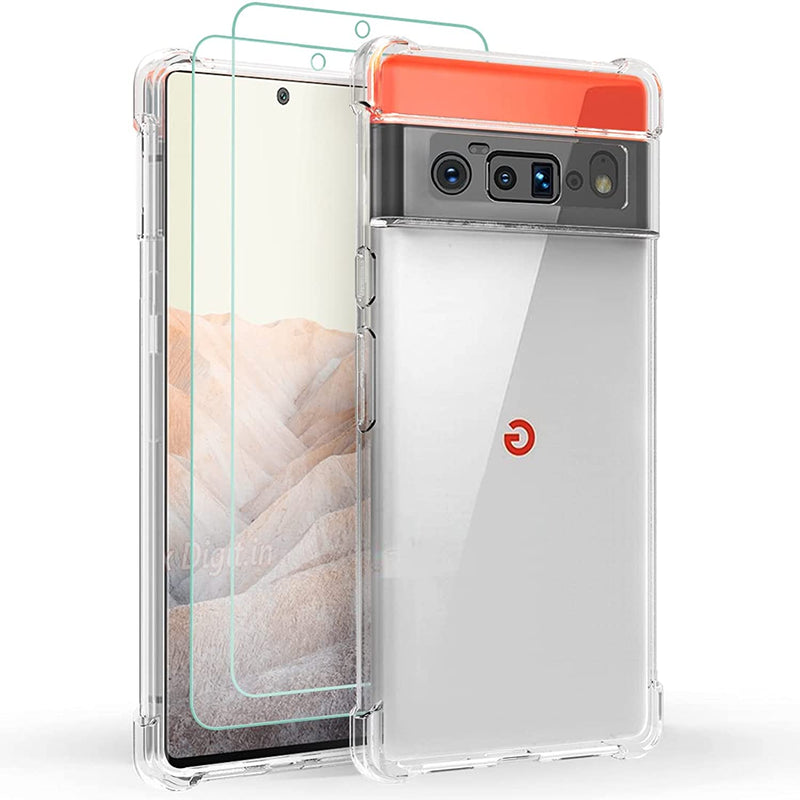 New For Pixel 6 Pro Case Pixel 6 Xl Case With 2Pcs Screen Protector Clear