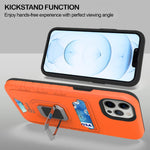 Coveron Designed For Apple Iphone 13 Pro Max Case Card Slot Kickstand Ring Rugged Phone Cover Orange