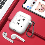 Eouine Headphone Case For Airpods 1 2 Case White With Pattern Slim Shockproof Soft Tpu Silicone With Keychain Running Bumper Skin For Airpods Case Cover 1 2 Three Planes 2